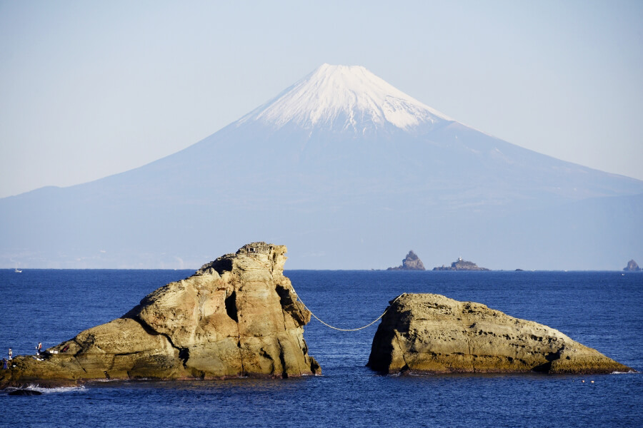 雲見海岸から見える富士山