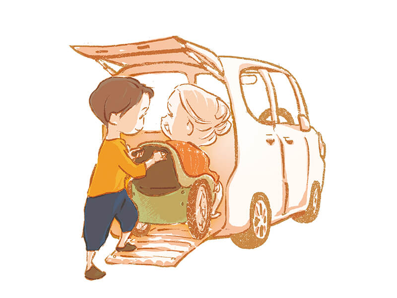 車いす乗降イラスト