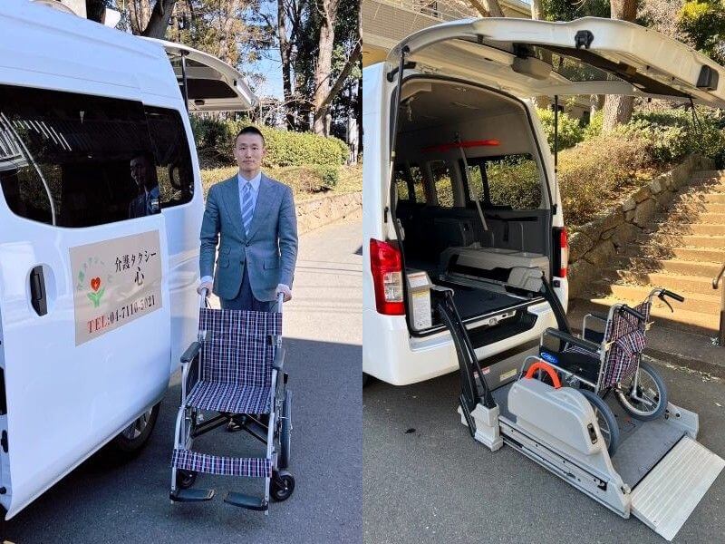 ドライバーと車両後部リフト