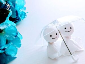 あじさいとてるてる坊主